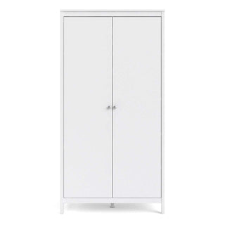 Madrid Wardrobe with 2 Doors in White - Msofas LTD