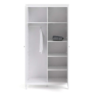 Madrid Wardrobe with 2 Doors in White - Msofas LTD