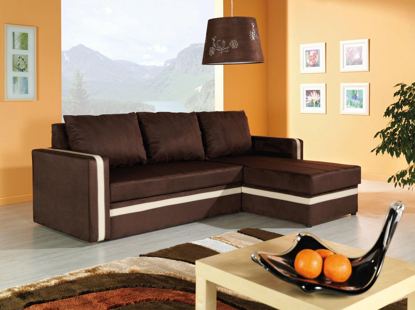 Euphoria Brown Corner Sofa Bed