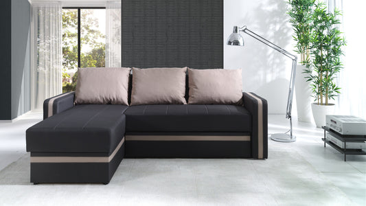 Euphoria Duo Beige Corner Sofa Bed