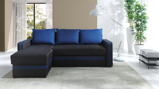 Euphoria Duo Blue Corner Sofa Bed