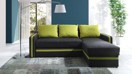 Euphoria Duo Green Corner Sofa Bed