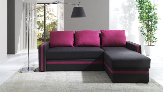 Euphoria Duo Pink Corner Sofa Bed