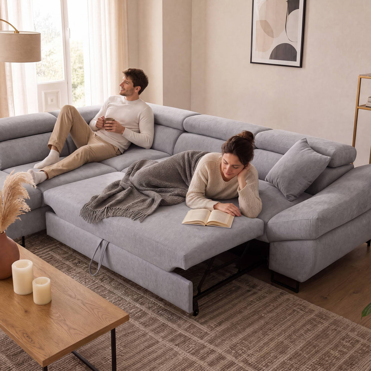 Fabio Corner Sofa Bed with Storage Express Delivery