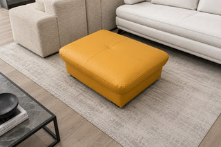 Ex-Display Fabio Footstool In Natural Leather