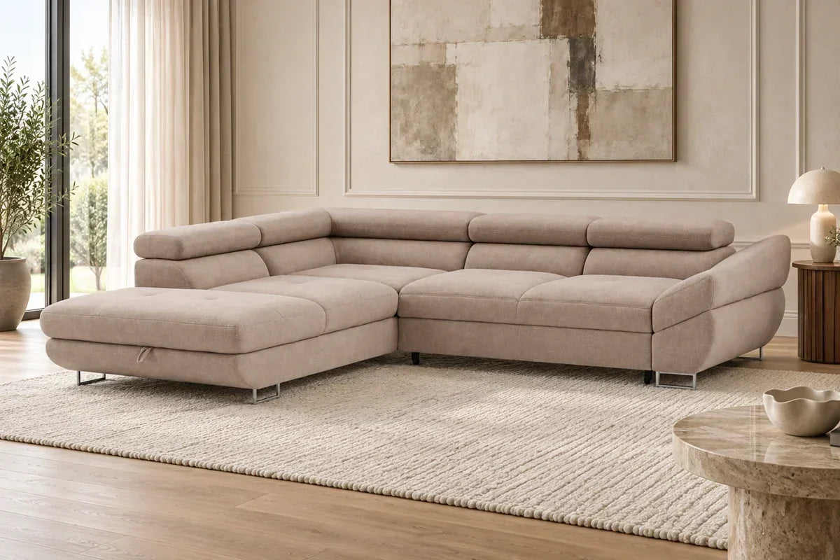 Fabio Corner Sofa Bed with Storage Express Delivery