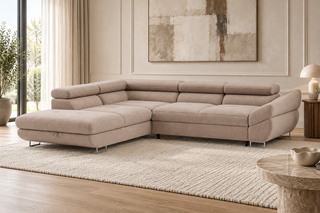Fabio Corner Sofa Bed With Storage Kensington Mink