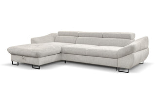 Sofa narożna Fabio z funkcją spania i długim krzesłem ze schowkiem