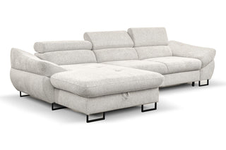 Sofa narożna Fabio z funkcją spania i długim krzesłem ze schowkiem