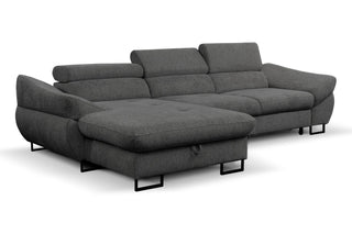 Sofa narożna Fabio z funkcją spania i długim krzesłem ze schowkiem