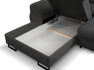 Sofa narożna Fabio z funkcją spania i długim krzesłem ze schowkiem