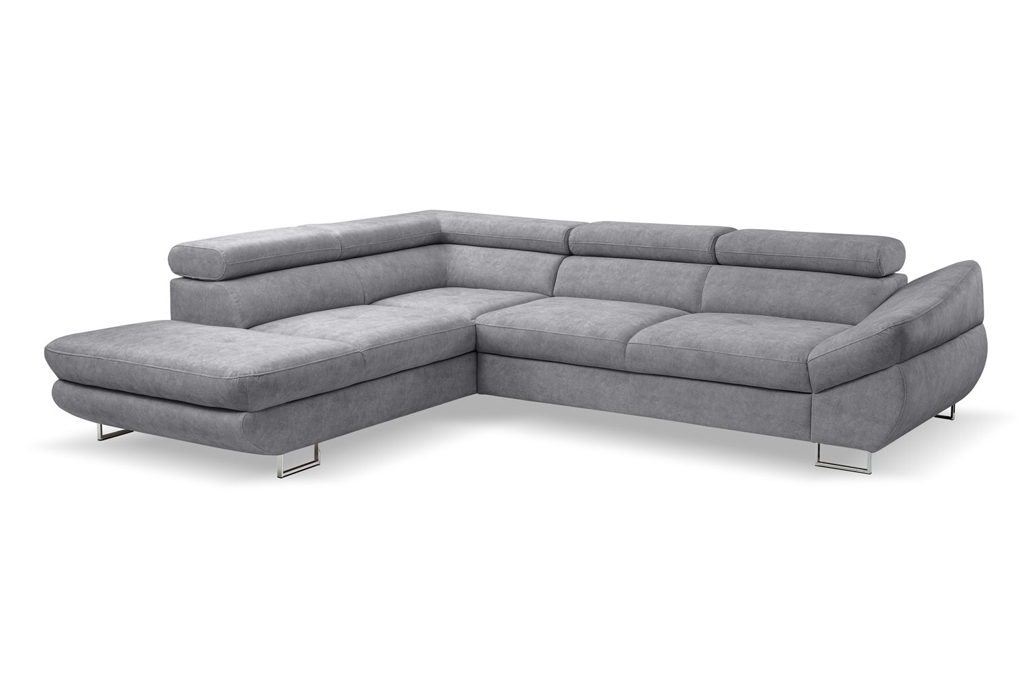 Gray sectional sofa on a white background