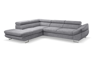 Gray sectional sofa on a white background