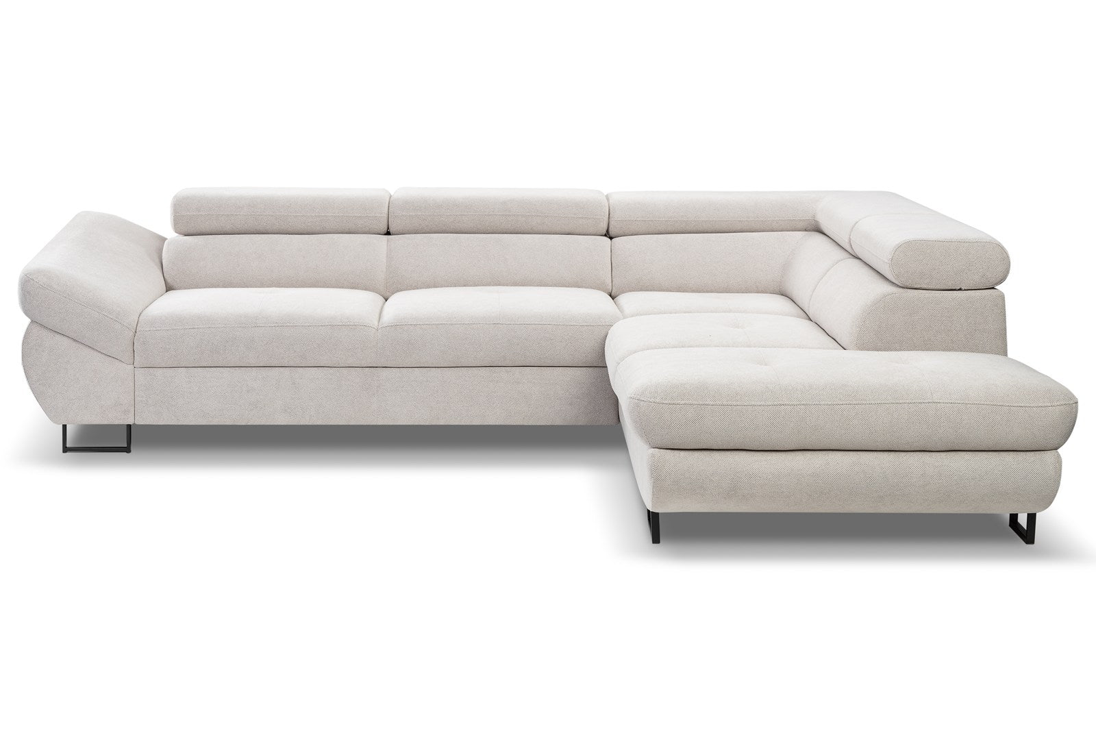 Beige sectional sofa on a white background