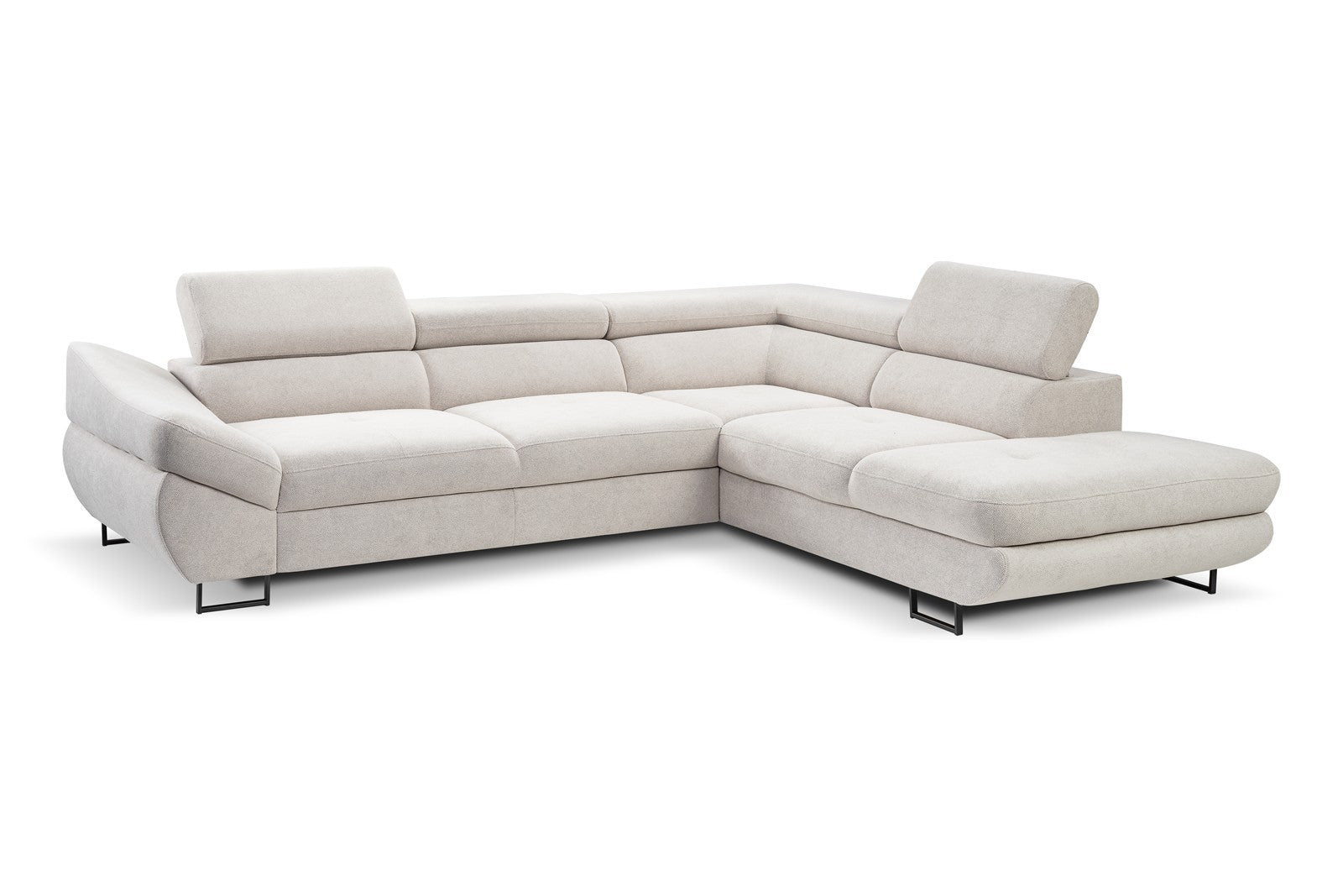 Beige sectional sofa on a white background