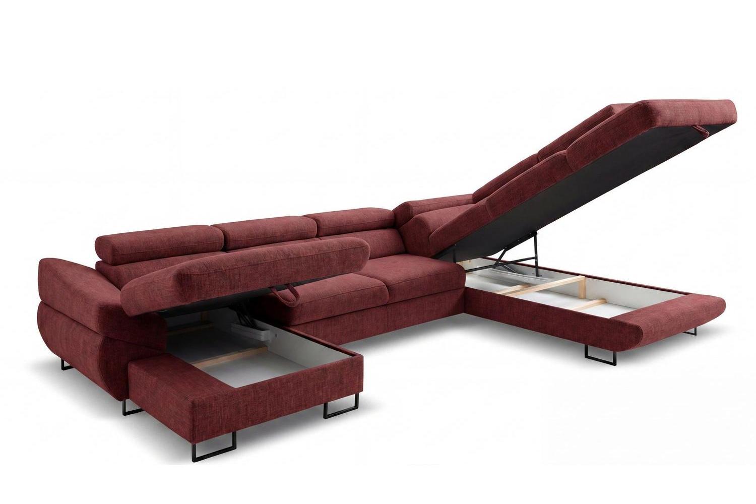 Fabio U Shape Corner Sofa Bed With Storage