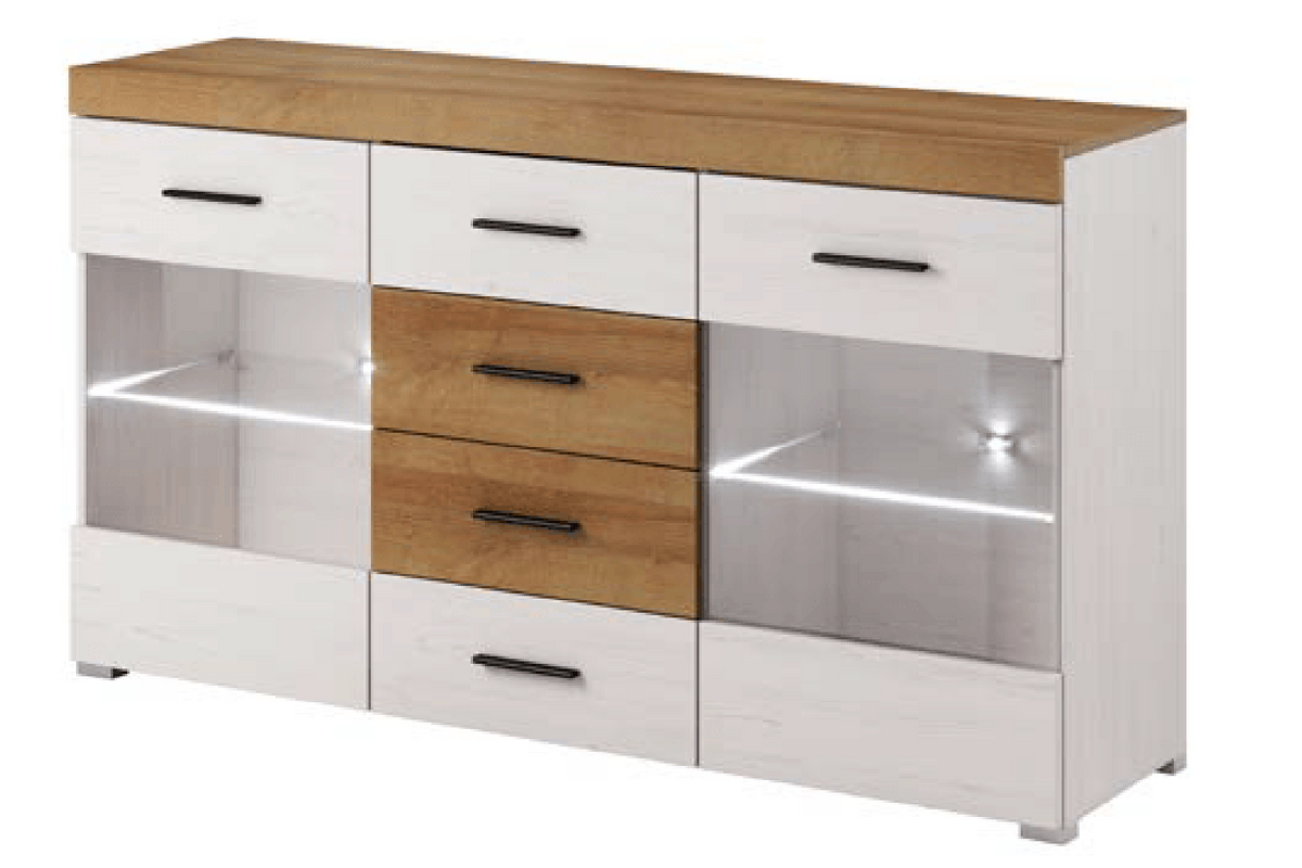 Falco Express Delivery Glass Sideboard Oak Riviera 150