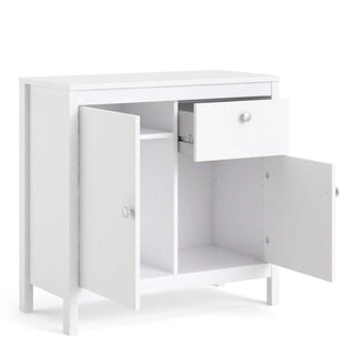 Madrid Sideboard 2 Doors + 1 Drawer in White - Msofas LTD