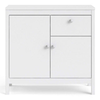 Madrid Sideboard 2 Doors + 1 Drawer in White - Msofas LTD