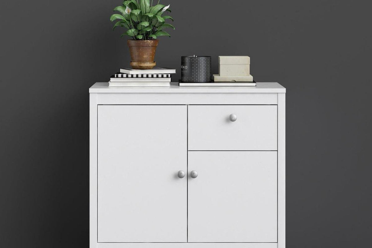 Madrid Sideboard 2 Doors + 1 Drawer In White