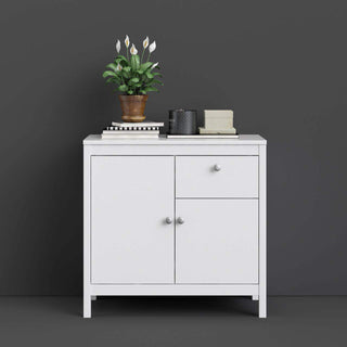 Madrid Sideboard 2 Doors + 1 Drawer in White - Msofas LTD