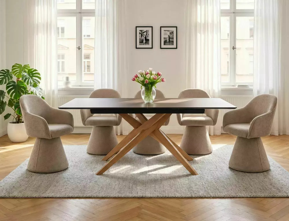 Loreto Table Ceramic Ossido Bruno