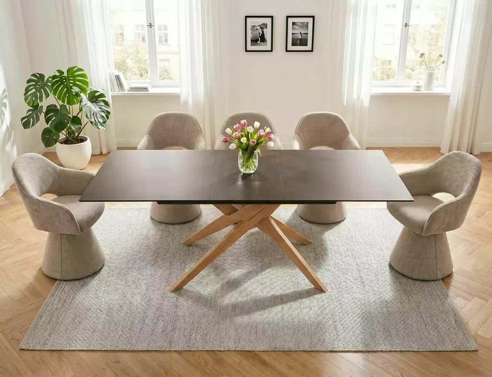 Loreto Table Ceramic Ossido Bruno
