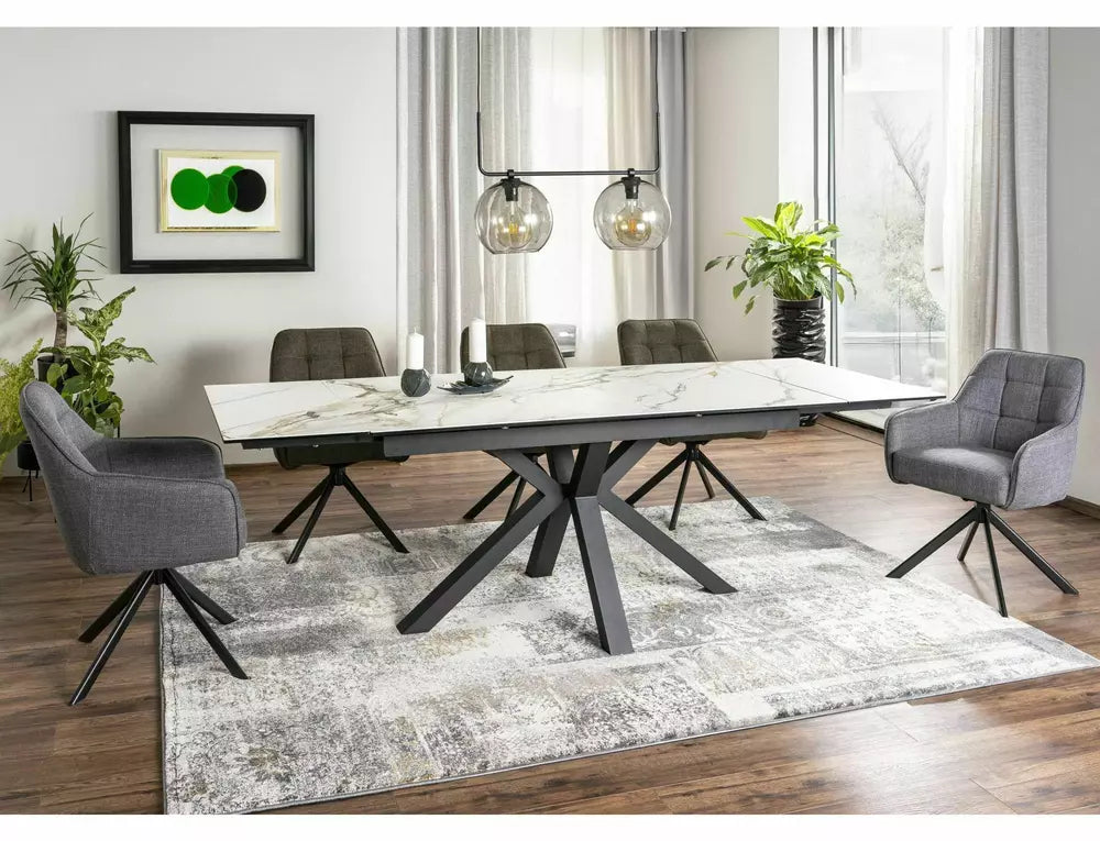 Table Columbus Ceramic Amber Bianco
