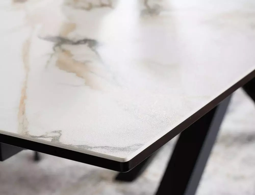 Table Columbus Ceramic Amber Bianco