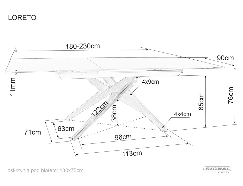 Loreto Table Ceramic Ossido Bruno
