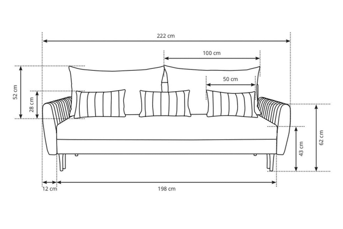 Frezja 3 Seater Sofa Bed With Storage