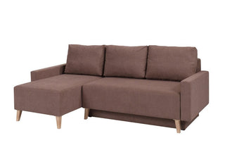 Oviedo Corner Sofa Bed Brown - Msofas LTD