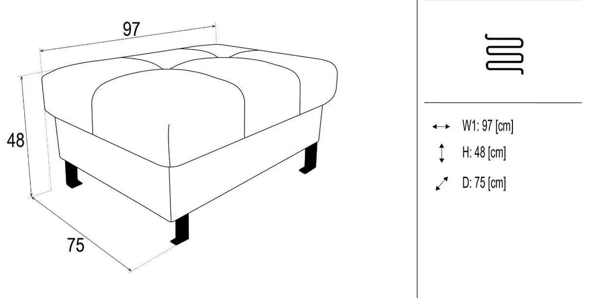 Havana Footstool dimensions