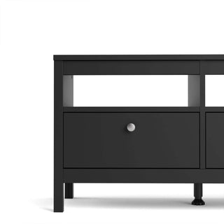 Madrid Tv-Unit 3 Drawers in Matt Black - Msofas LTD