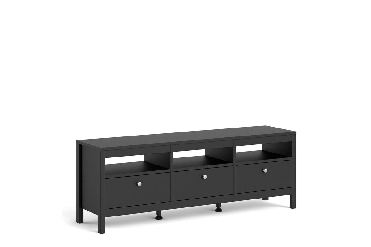 Madrid Tv-Unit 3 Drawers In Matt Black