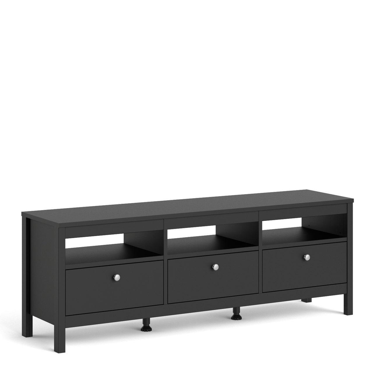 Madrid Tv-Unit 3 Drawers in Matt Black