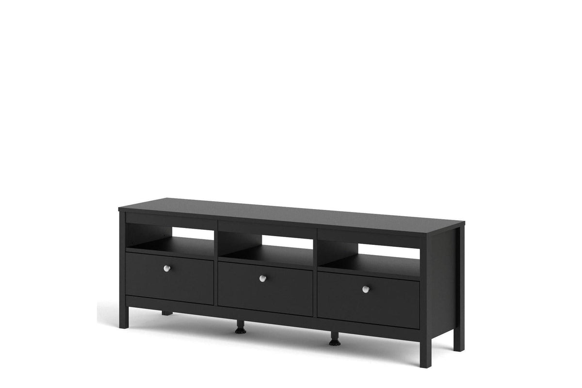 Madrid Tv-Unit 3 Drawers In Matt Black