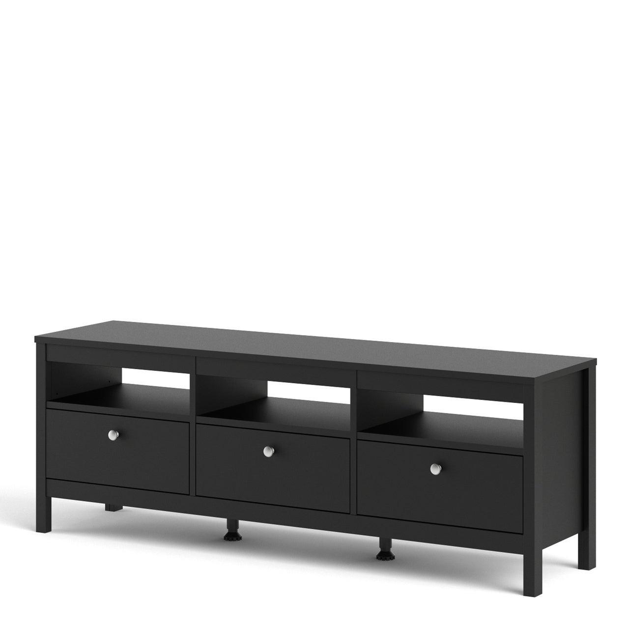 Madrid Tv-Unit 3 Drawers in Matt Black