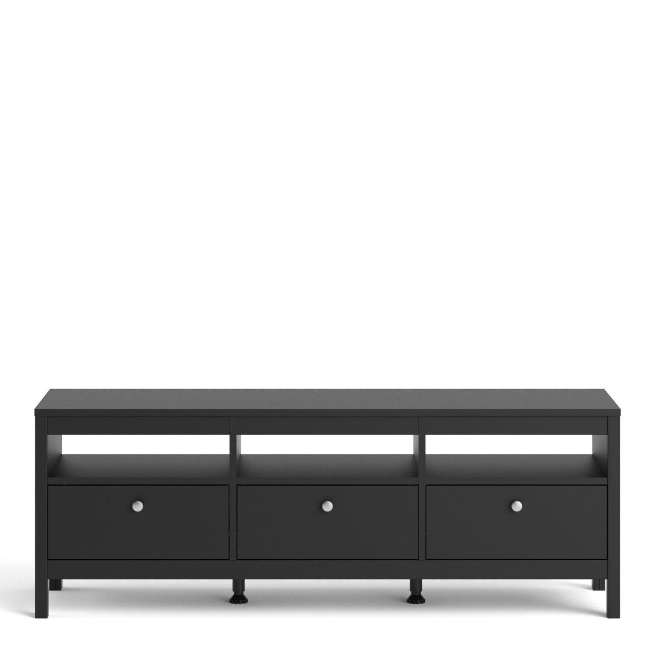 Madrid Tv-Unit 3 Drawers in Matt Black