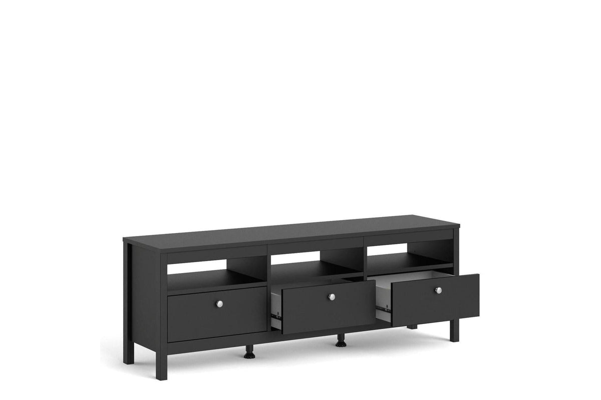 Madrid Tv-Unit 3 Drawers In Matt Black