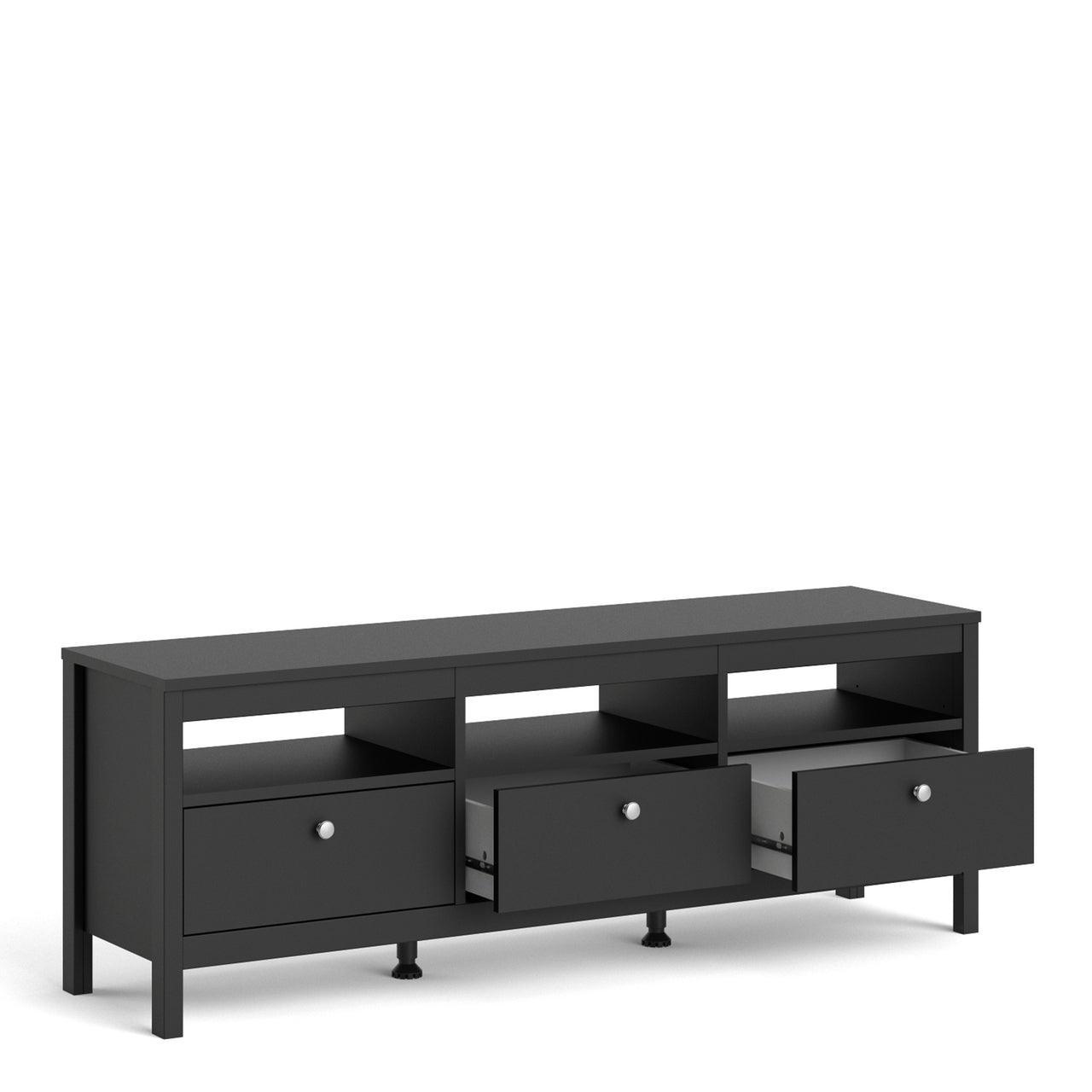 Madrid Tv-Unit 3 Drawers in Matt Black