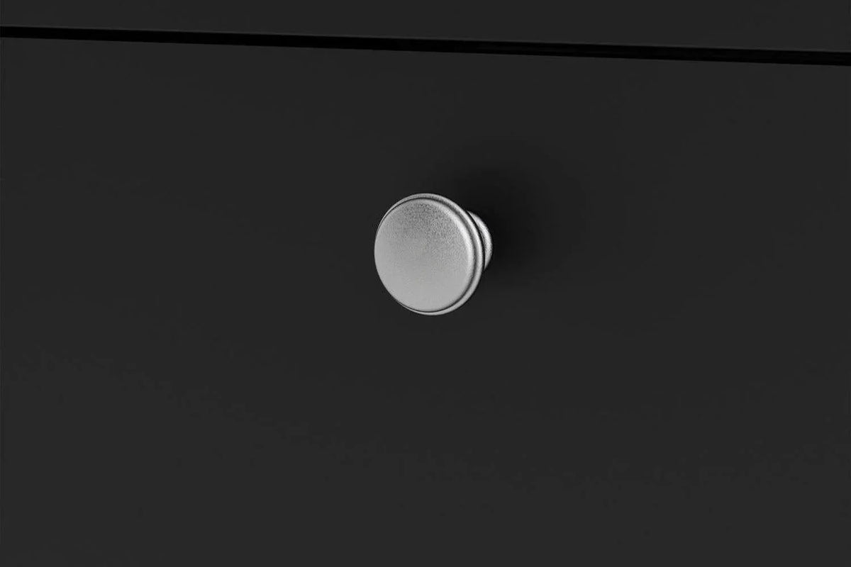 Madrid Bedside Table 2 Drawers In Matt Black