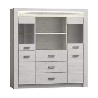 Indiana Glazed High Sideboard 137 Craft White Fast Delivery - Msofas LTD