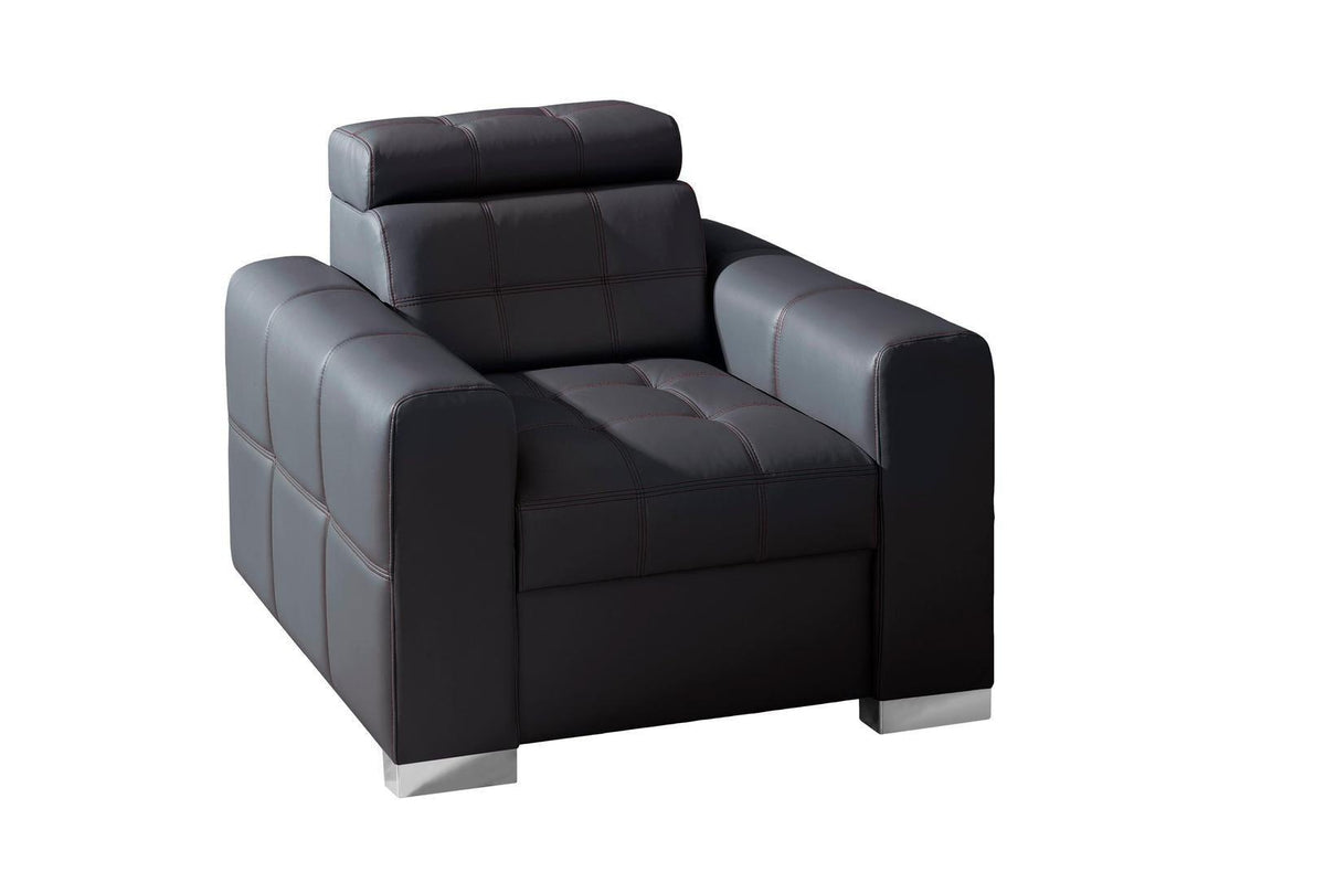 Iris Armchair Natural Leather Black Clearance