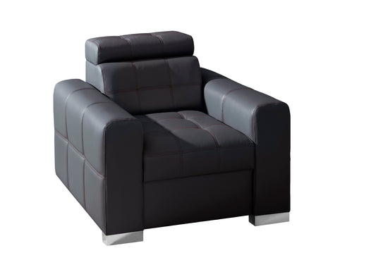 Iris Armchair Natural Leather Black Fast Delivery 