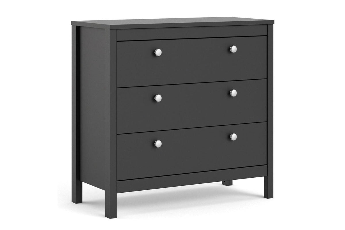 Madrid Chest 3 Drawers In Matt Black
