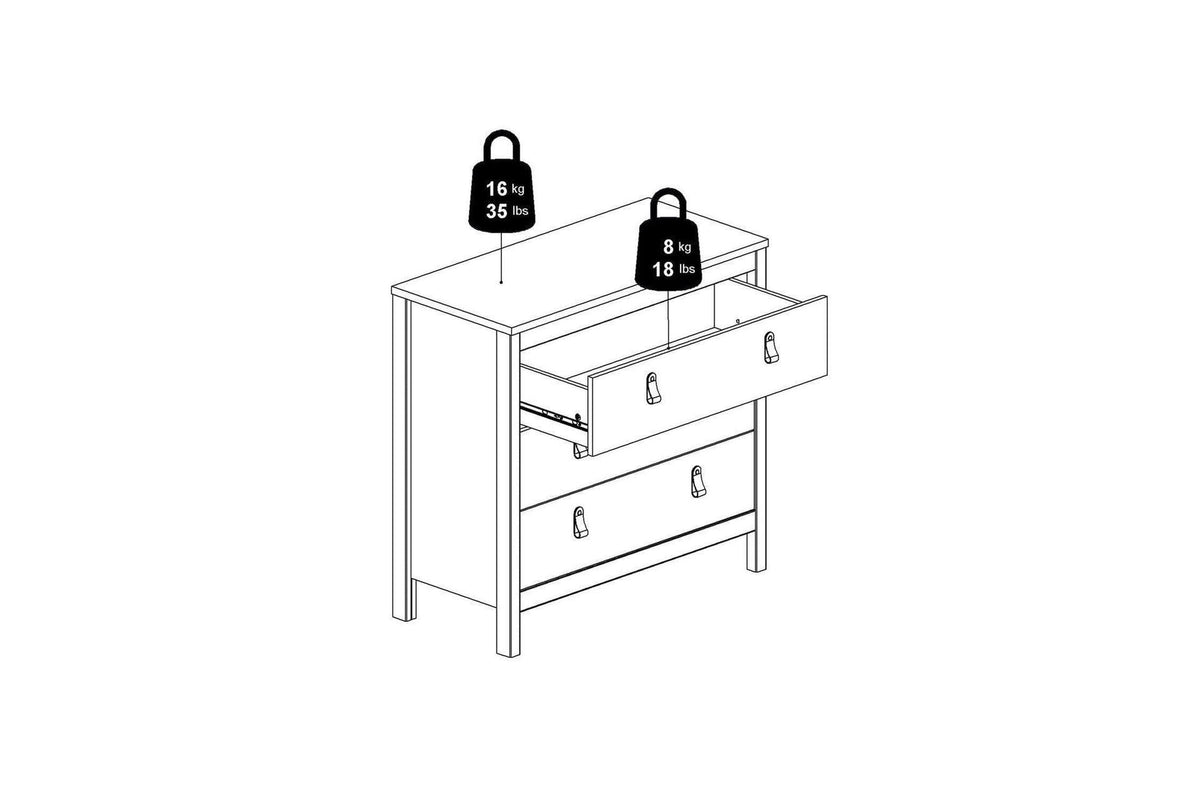Madrid Chest 3 Drawers In Matt Black