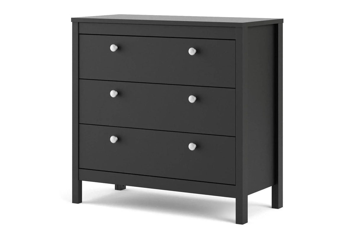 Madrid Chest 3 Drawers In Matt Black