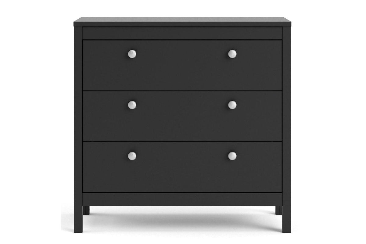 Madrid Chest 3 Drawers In Matt Black