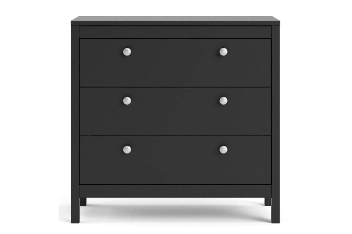 Madrid Chest 3 Drawers In Matt Black